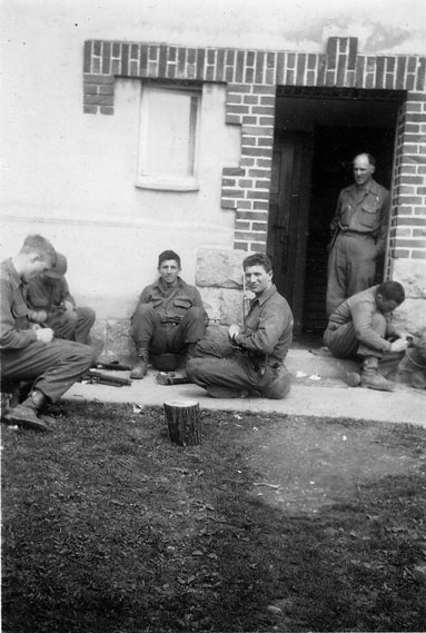 Pete, center, WWII