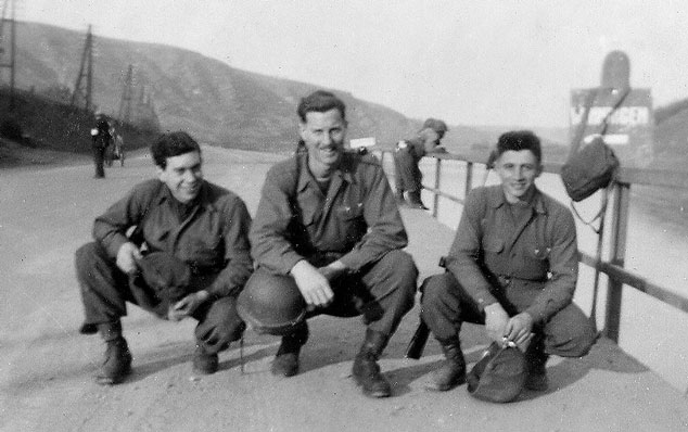 Pete, on right, WWII